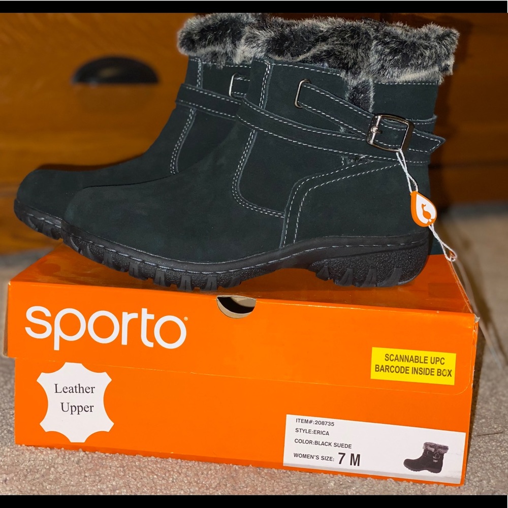 Black suede booties